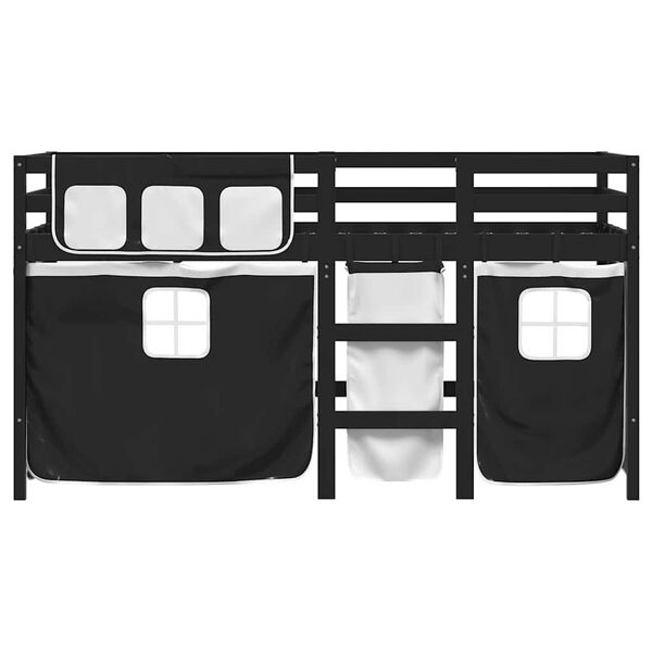 vidaXL Lit mezzanine enfants avec rideaux sans matelas 90x190 cm