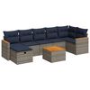 vidaXL Salon de jardin 8 pcs avec coussins gris r&eacute;sine tress&eacute;e