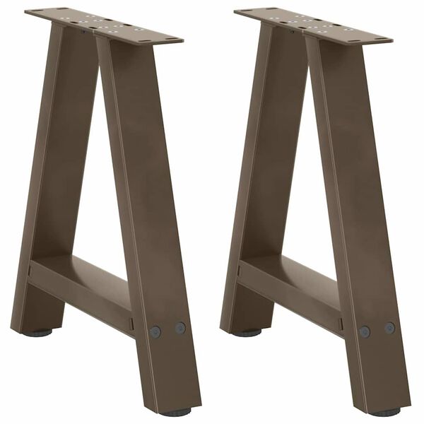 vidaXL Pieds de table basse en forme de A, 2 pi&egrave;ces, 38 x (42-43) cm, acier