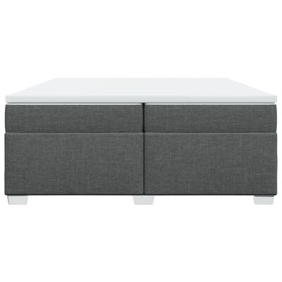 vidaXL Sommier à lattes de lit avec matelas Gris foncé 200x200cm Tissu