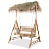 vidaXL Balancelle &agrave; 2 places avec feuilles de palmier Bambou 202 cm