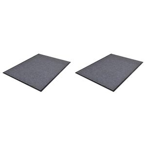 vidaXL Paillassons 2 pcs PVC Gris 90x60 cm