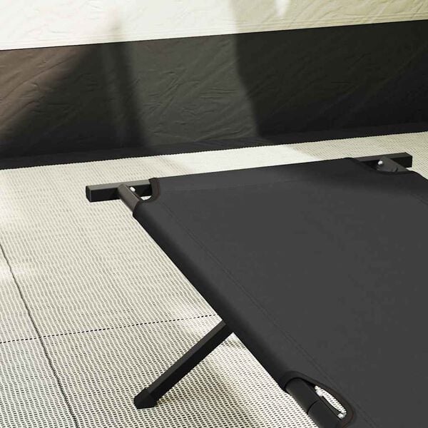 vidaXL Lit de camping pliant Noir 210 x 80 x 46 cm Tissu Oxford