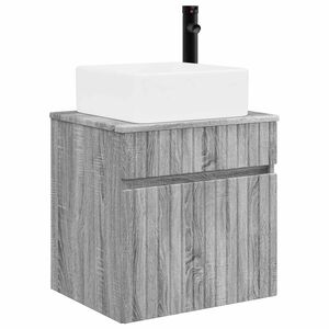 vidaXL Meuble de lavabo mural Sonoma gris 49 x 41 x 63 cm