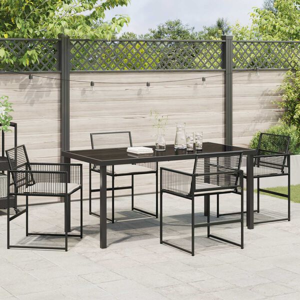 vidaXL Ensemble de salle &agrave; manger pour jardin 5 pcs Noir