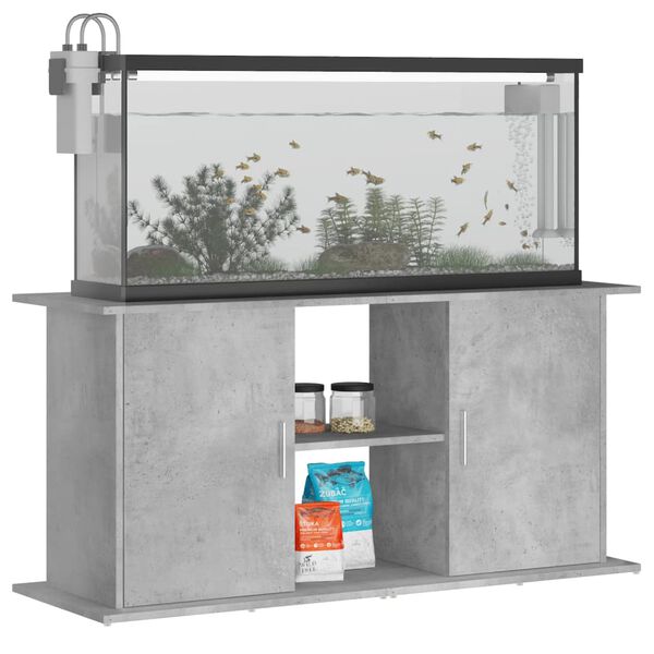vidaXL Support d'aquarium en b&eacute;ton gris 121 x 41 x 58 cm Bois d'ing&eacute;nierie