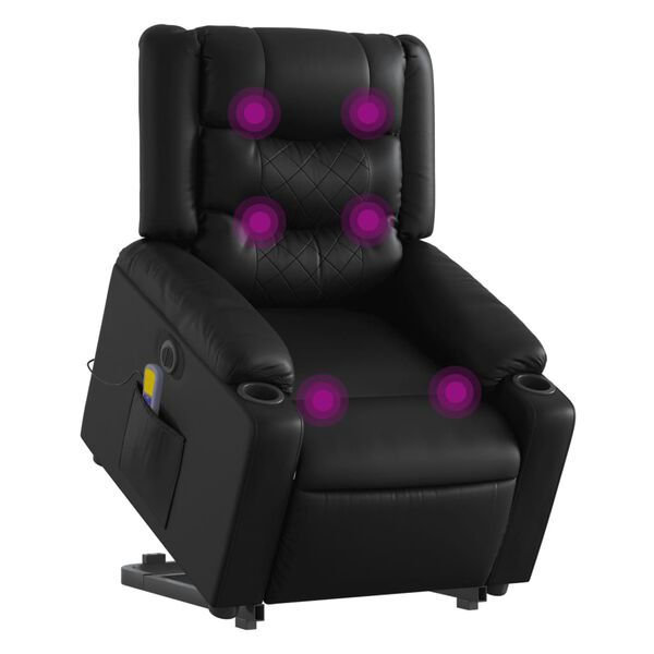 vidaXL Fauteuil inclinable de massage &eacute;lectrique noir similicuir