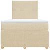 vidaXL Sommier &agrave; lattes de lit avec matelas cr&egrave;me 120x190 cm tissu