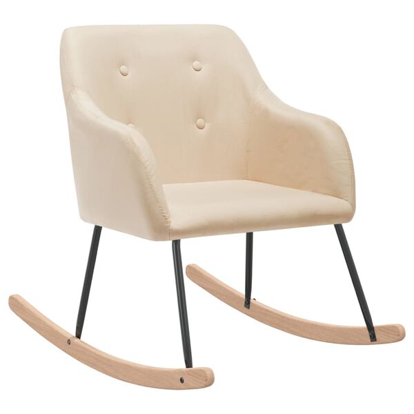 vidaXL Chaise &agrave; bascule Cr&egrave;me Tissu