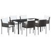 vidaXL Ensemble de salle &agrave; manger pour jardin 7 pcs Marron et Noir