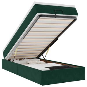 vidaXL Cadre de lit ottoman avec matelas vert fonc&eacute; 80x200 cm velours