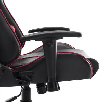 vidaXL Chaise de jeu Noir et rouge bordeaux Cuir artificiel