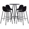 vidaXL Ensemble de bar 5 pcs Tissu Noir