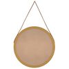 vidaXL Miroir mural avec sangle Dor&eacute; &Oslash; 55 cm