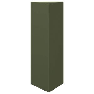 vidaXL Jardini&egrave;re vert olive triangulaire 30x26x75 cm acier