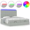 vidaXL Cadre de lit ottoman avec matelas gris clair 200x200 cm velours
