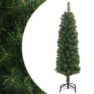 vidaXL Sapin de No&euml;l artificiel mince avec support vert 150 cm PVC