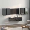 vidaXL Ensemble de meubles TV 6 pcs Gris brillant Bois d'ing&eacute;nierie