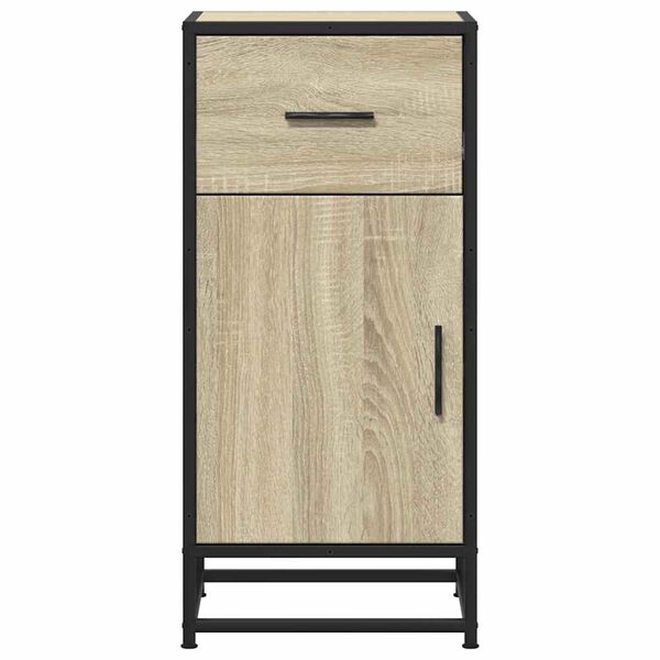 vidaXL Buffet ch&ecirc;ne sonoma 35,5x35x76 cm bois d'ing&eacute;nierie et m&eacute;tal