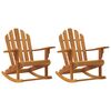 vidaXL Chaises &agrave; bascule de jardin lot de 2 Adirondack teck solide