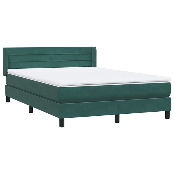vidaXL Sommier &agrave; lattes de lit et matelas vert fonc&eacute; 140x210cm velours