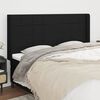 vidaXL T&ecirc;te de lit avec oreilles Noir 183x16x118/128 cm Tissu