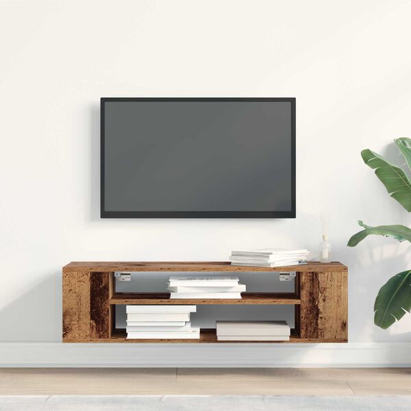 vidaXL Meuble TV Bois ancien 100 x 30 x 26,5 cm Bois d'ing&eacute;nierie