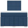 vidaXL Sommier &agrave; lattes de lit avec matelas bleu 120x190 cm tissu