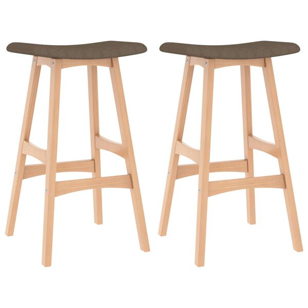 vidaXL Tabourets de bar lot de 2 marron tissu