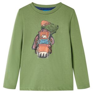 vidaXL T-shirt enfants &agrave; manches longues kaki clair 104