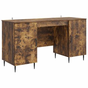 vidaXL Bureau Ch&ecirc;ne fum&eacute; 142,5 x 50 x 75 cm Bois d'ing&eacute;nierie