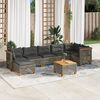 vidaXL Salon de jardin 8 pcs avec coussins gris r&eacute;sine tress&eacute;e