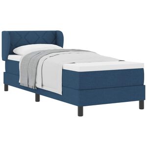 vidaXL Lit &agrave; ressorts avec matelas Bleu 80 x 200 cm tissu