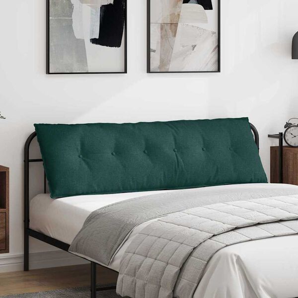 vidaXL Coussin de Dos Vert fonc&eacute; 160 x 19 x 50 cm tissu