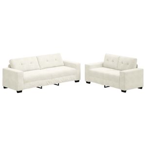 vidaXL Canap&eacute; 2 pc Cr&egrave;me Velours