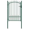 vidaXL Portail de cl&ocirc;ture avec pointes Acier 104x117 cm Vert