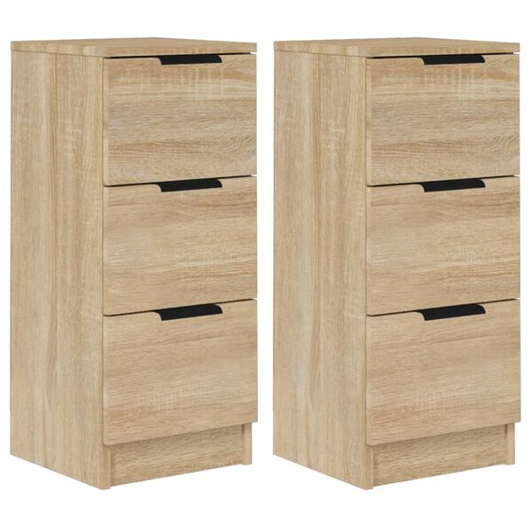vidaXL Buffets 2 pcs Chêne Sonoma 30x30x70 cm Bois d'ingénierie