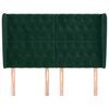 vidaXL T&ecirc;te de lit avec oreilles Vert fonc&eacute; 163x23x118/128 cm Velours