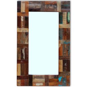 vidaXL Miroir Bois de r&eacute;cup&eacute;ration massif 80x50 cm