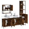 vidaXL Ensemble de meubles de salle de bain 4 pcs Ch&ecirc;ne fum&eacute; Bois