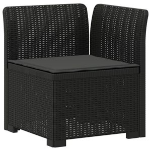 vidaXL Canap&eacute; de jardin 1 place avec coussin look rotin PP Anthracite