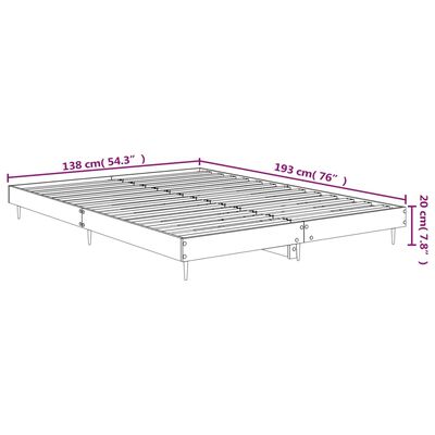 vidaXL Cadre de lit sans matelas noir 135x190 cm bois d'ingénierie