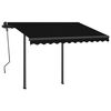 vidaXL Auvent manuel r&eacute;tractable avec poteaux 3x2,5 m Anthracite