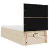 vidaXL Cadre de lit ottoman avec matelas cr&egrave;me 100x200cm tissu