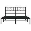 vidaXL Cadre de lit m&eacute;tal sans matelas et t&ecirc;te de lit noir 160x200 cm