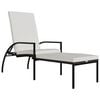 vidaXL Chaise longue avec repose-pied R&eacute;sine tress&eacute;e Marron