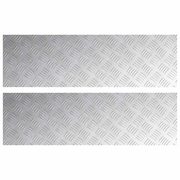 vidaXL Nez de marche Rectangulaire 2 pcs Argent&eacute; 100 x 30 cm Aluminium