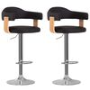 vidaXL Tabourets de bar lot de 2 noir bois courb&eacute; et similicuir