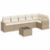 vidaXL Salon de jardin avec coussins 7 pcs beige r&eacute;sine tress&eacute;e