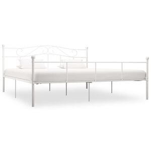 vidaXL Cadre de lit sans matelas blanc m&eacute;tal 180x200 cm